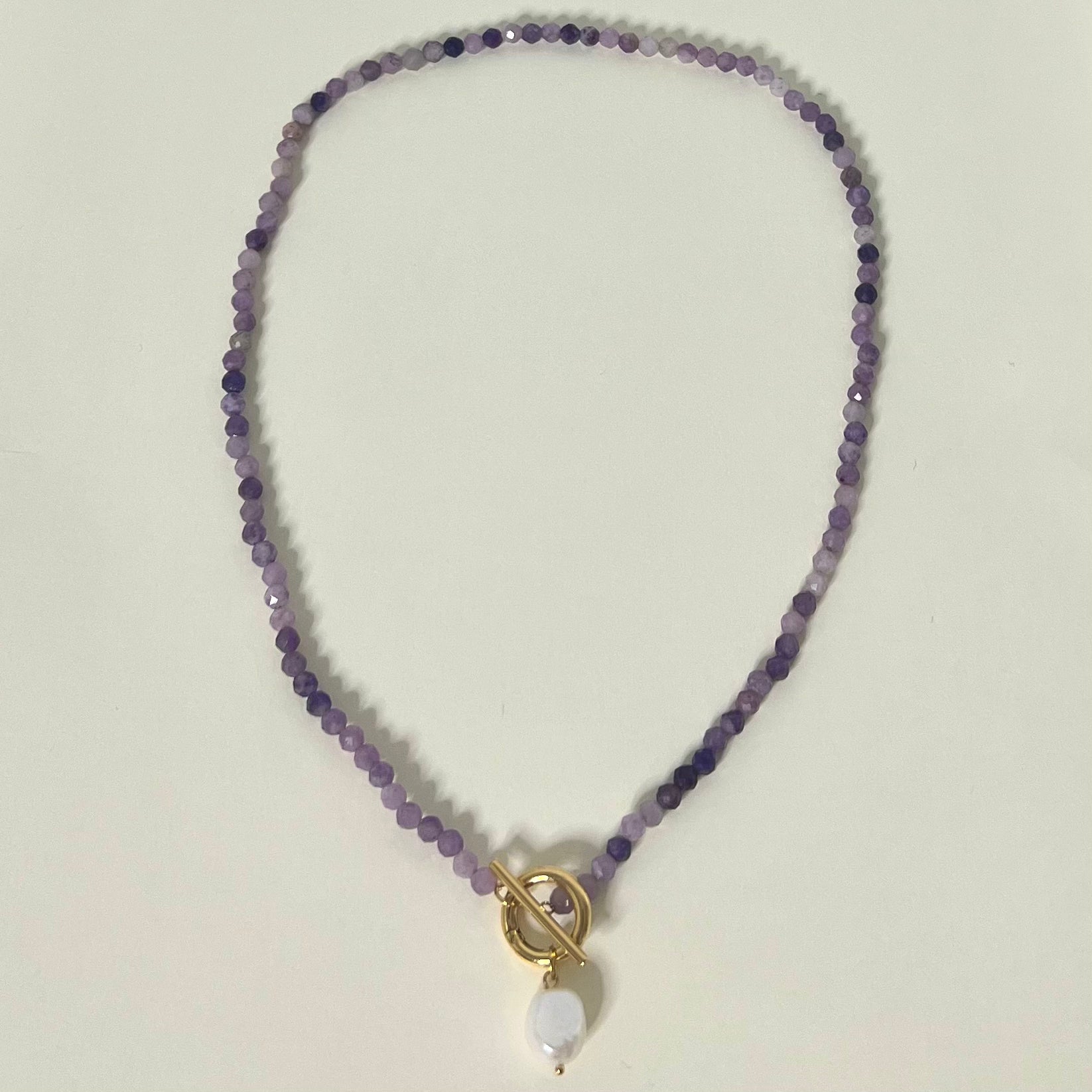 Sample Sale Gold Tourmaline Freshwater Pearl Cala Necklace (Waterproof)