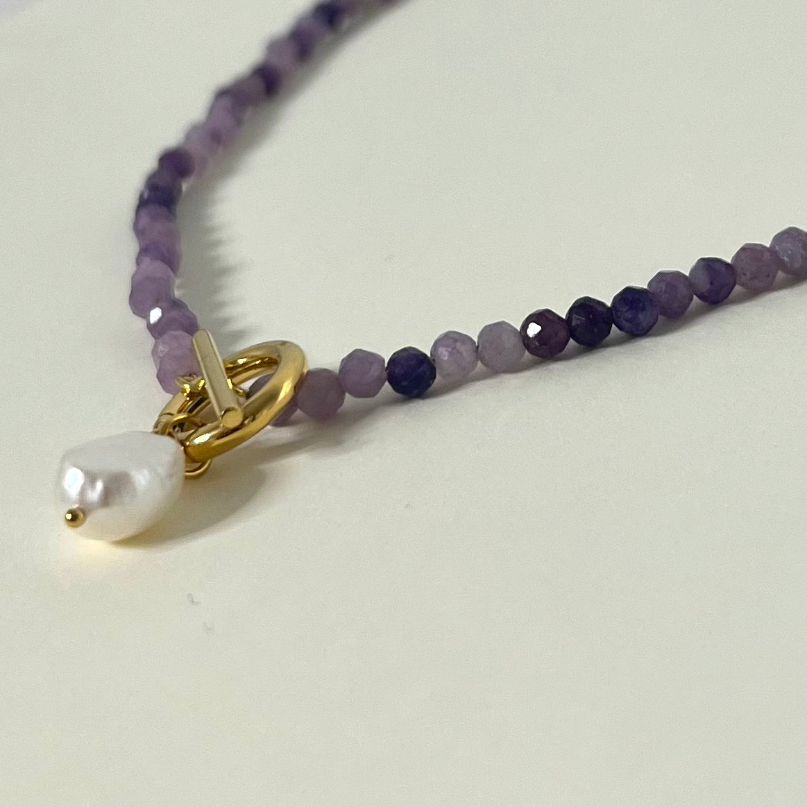Sample Sale Gold Tourmaline Freshwater Pearl Cala Necklace (Waterproof)