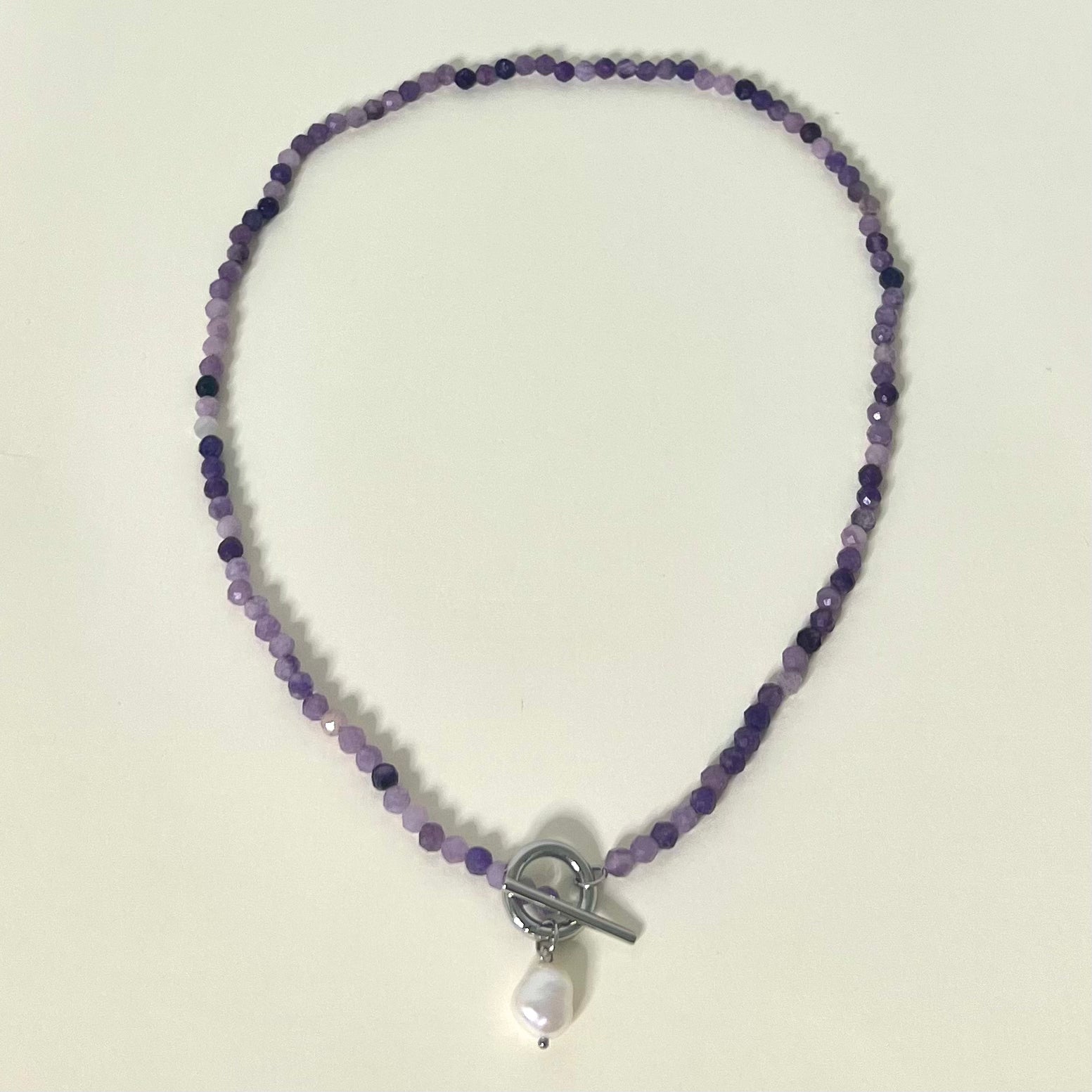 Sample Sale Silver Tourmaline Freshwater Pearl Cala Necklace (Waterproof)