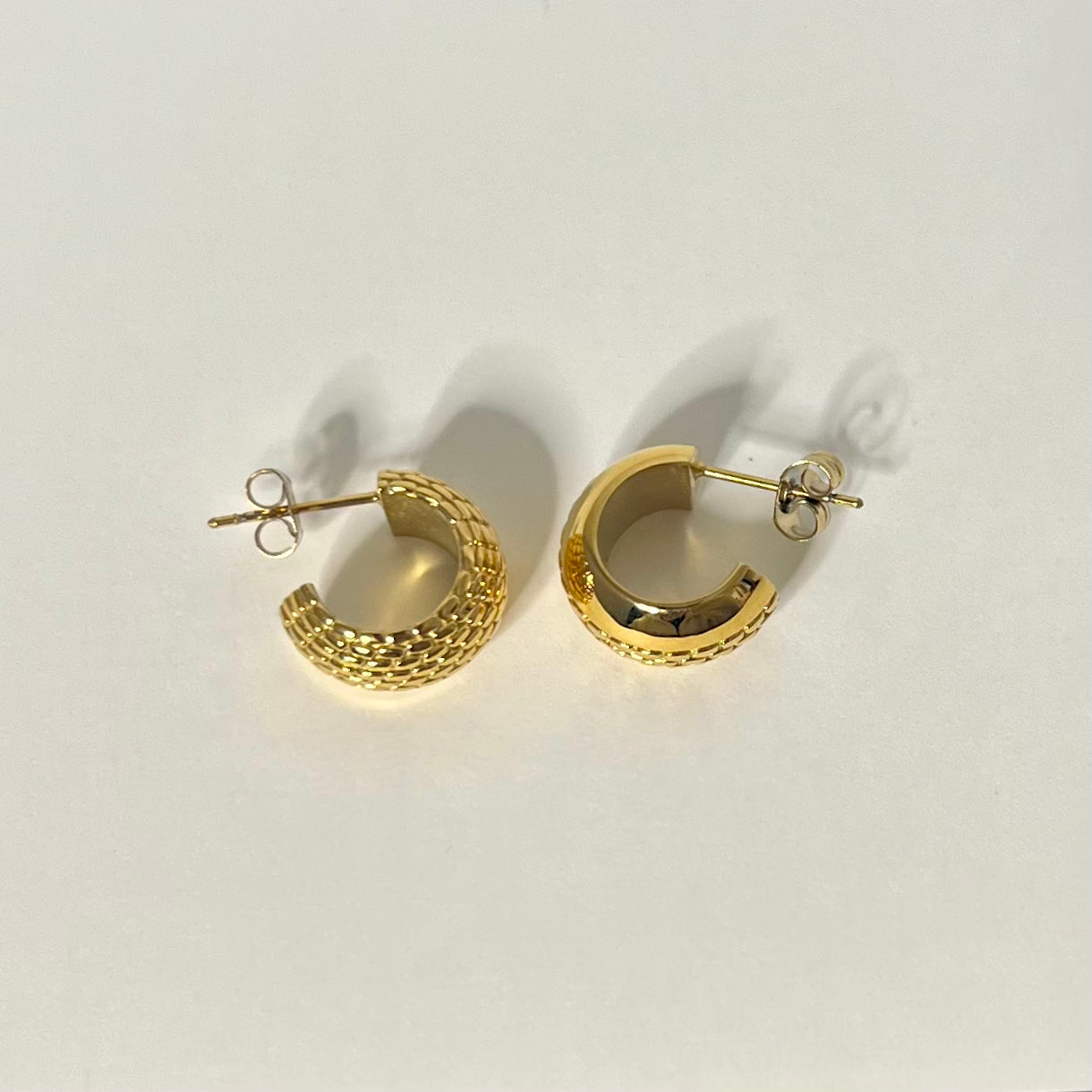 Sample Sale Gold Small Woven Hoops (Waterproof)