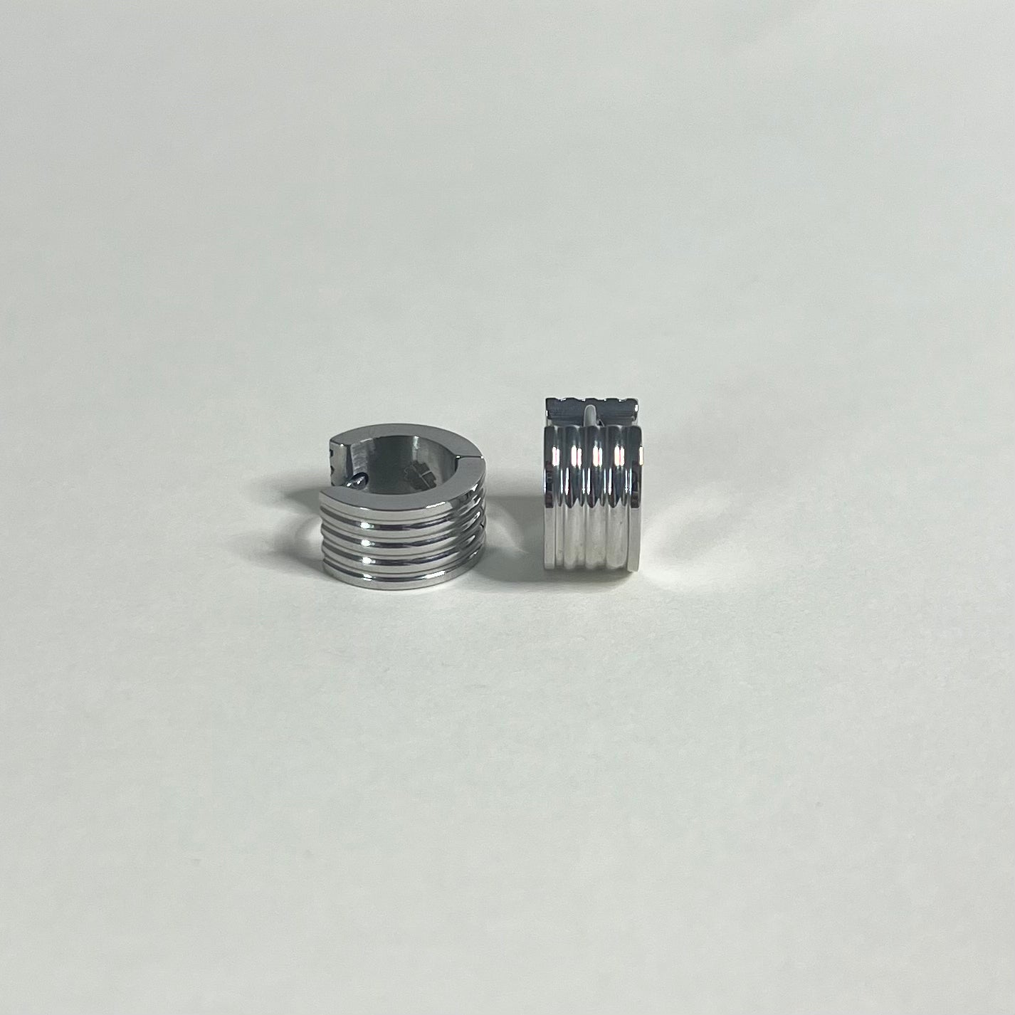 Sample Sale Silver Chunky Ridged Huggies (Waterproof)