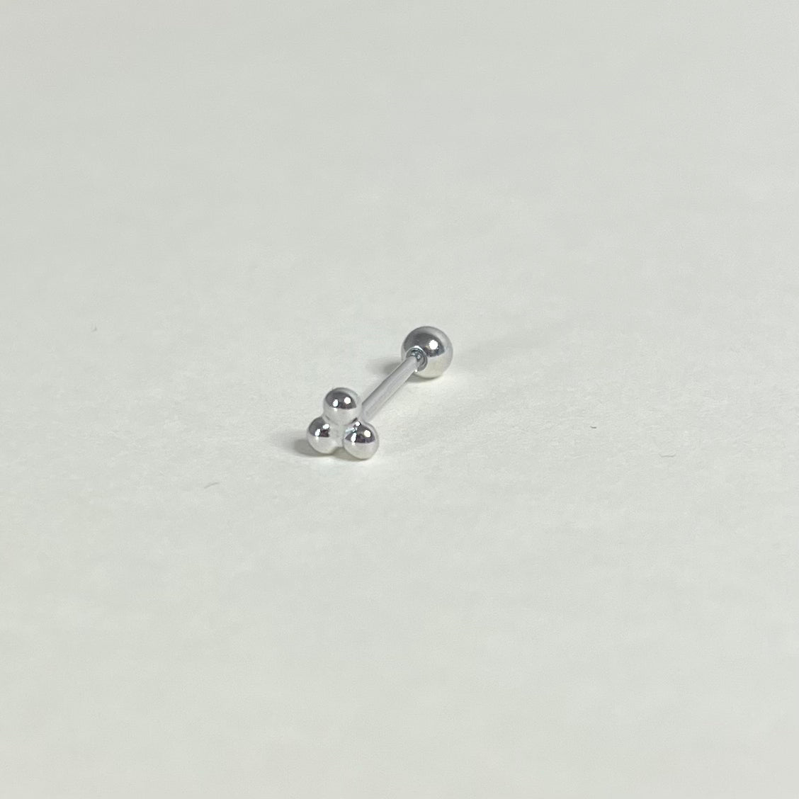 Sample Sale Single Silver Beaded Labret Stud (Sterling Silver)
