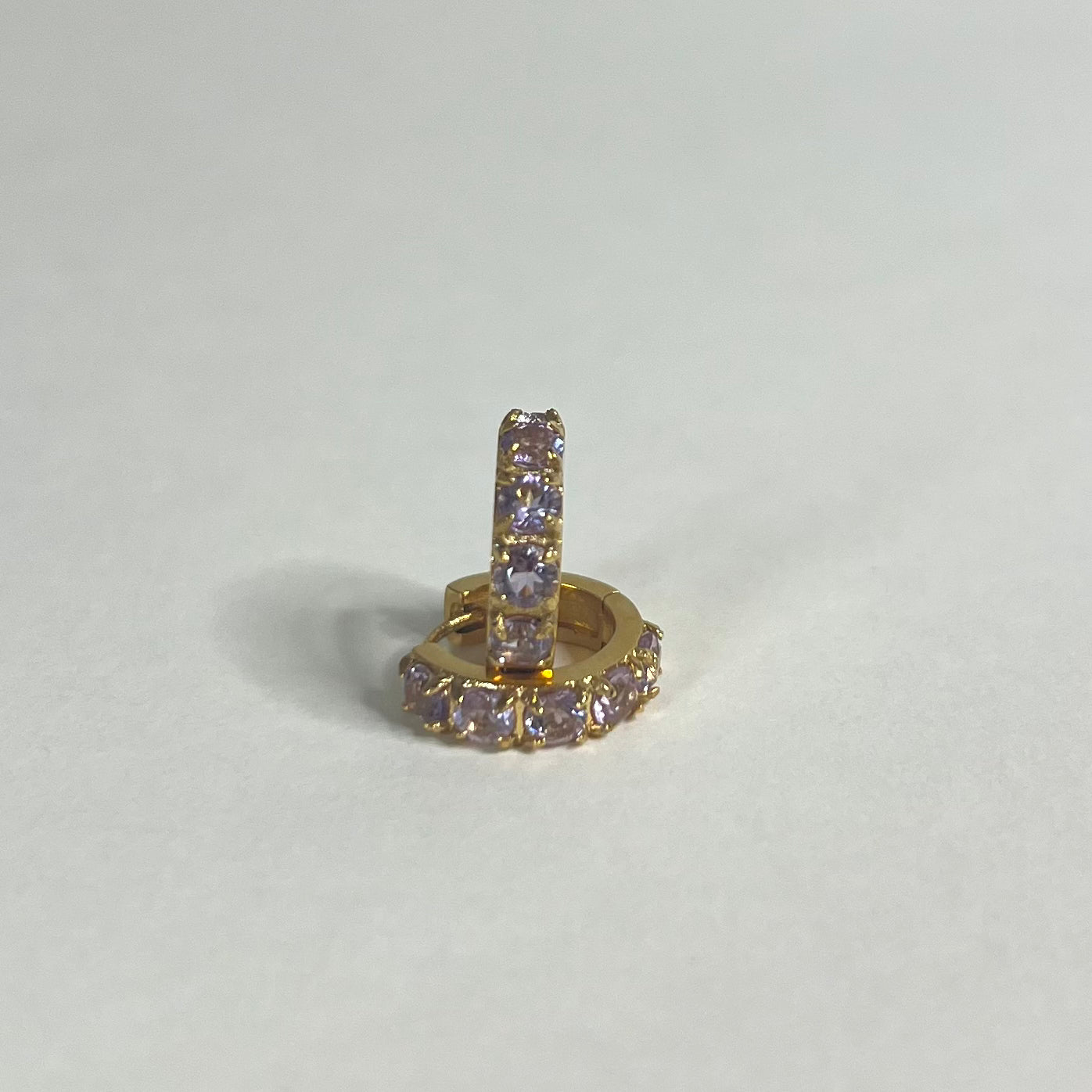 Sample Sale Gold Light Amethyst Gemstone Huggies (Waterproof)