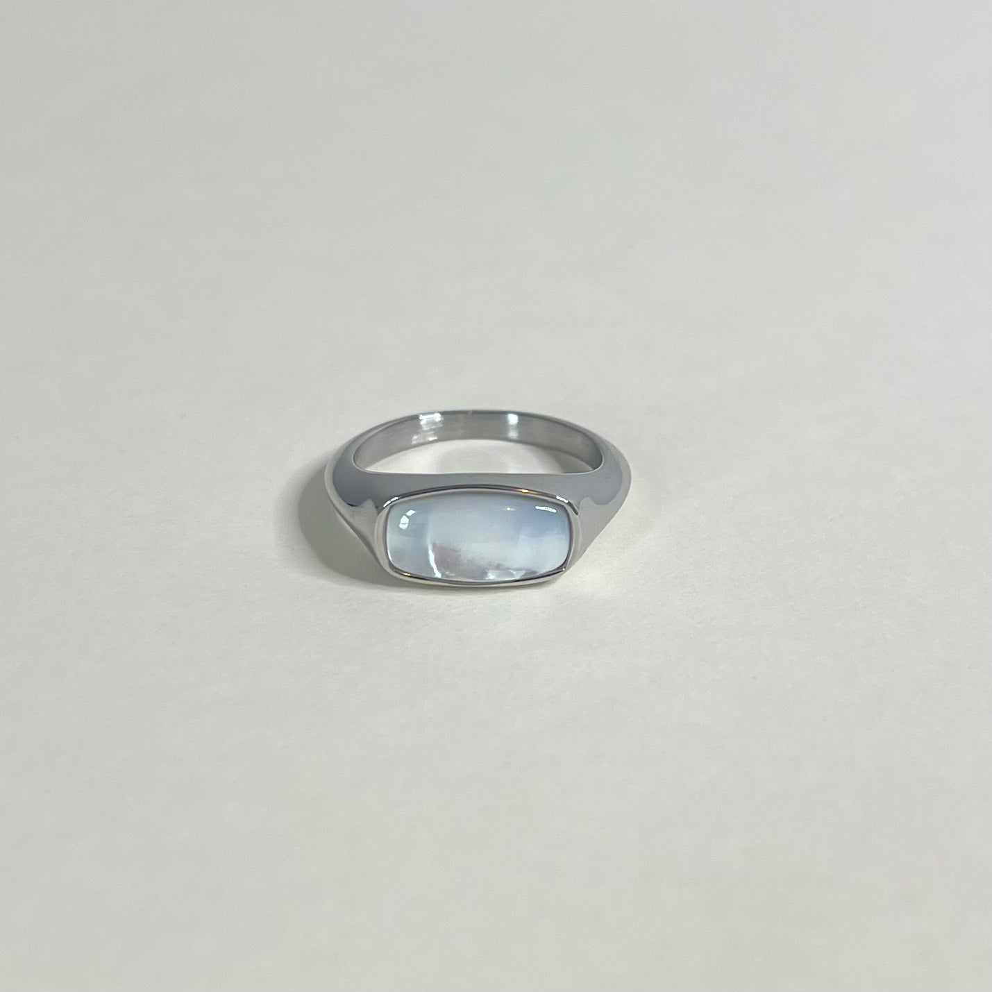 Sample Sale Silver Mother of Pearl Ring - Medium (Waterproof)