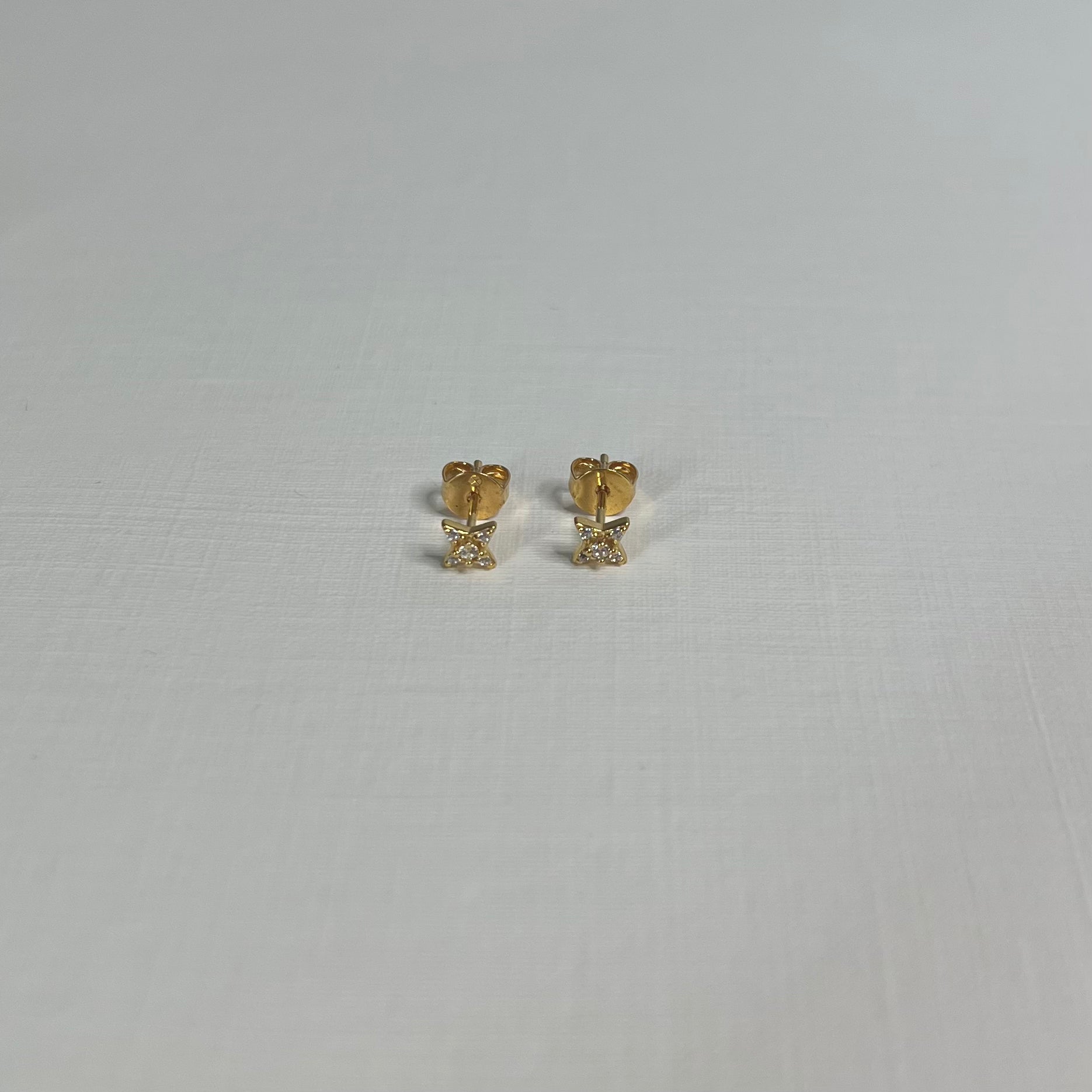 Sample Sale Gold Crystal Star Studs (Sterling Silver)
