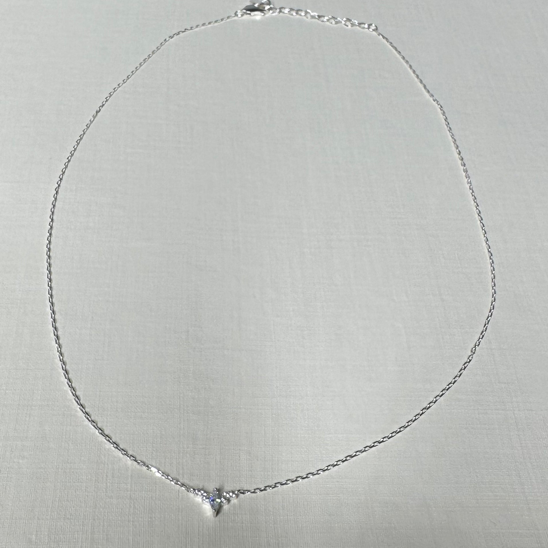 Sample Sale Silver Marquise Crystal Cluster Necklace (Sterling Silver)