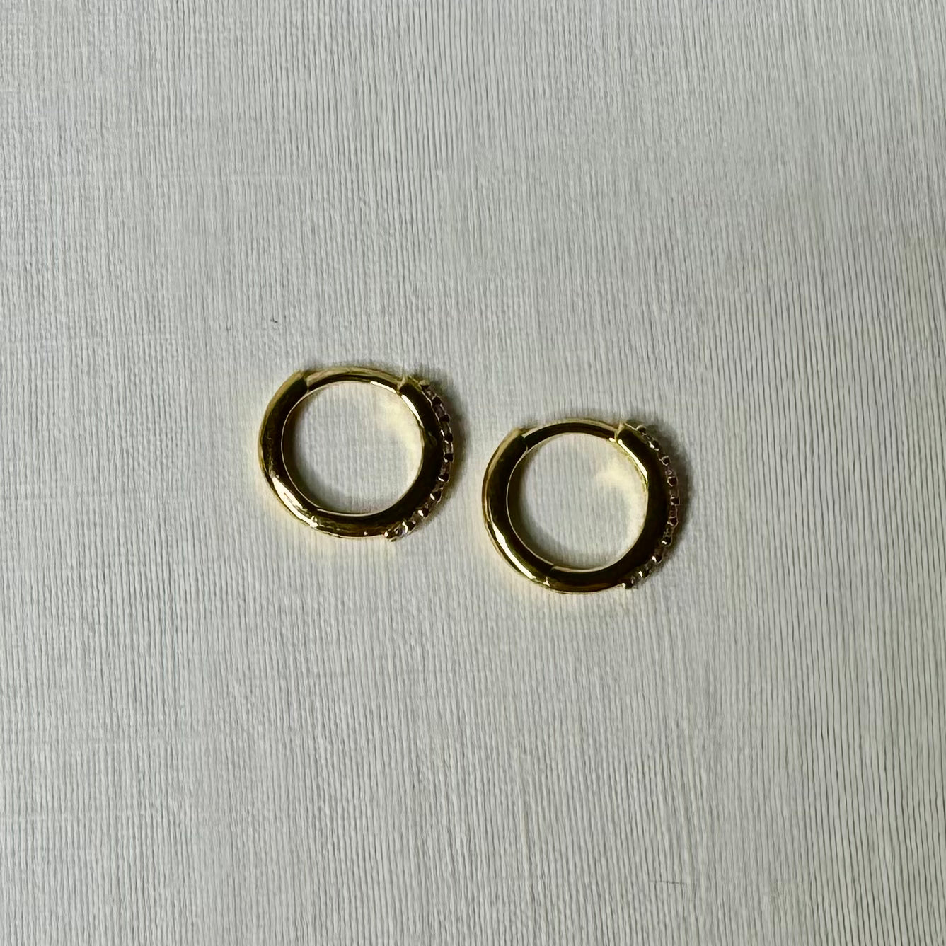 Sample Sale Gold Clear CZ Huggies (Sterling Silver)