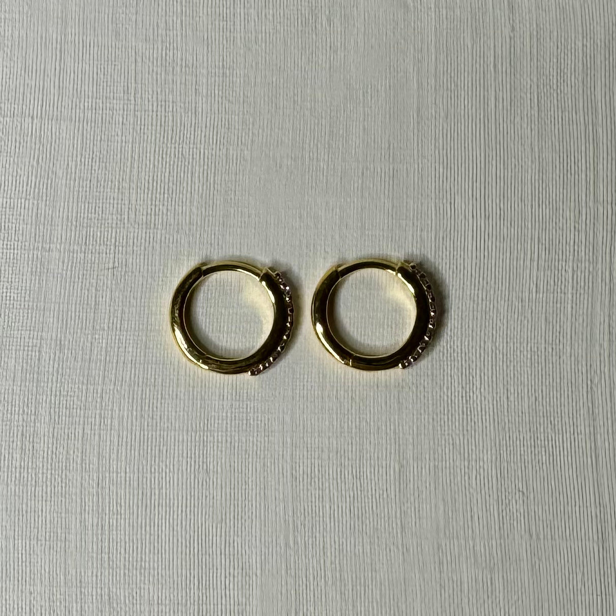 Sample Sale Gold Purple CZ Huggies (Sterling Silver)