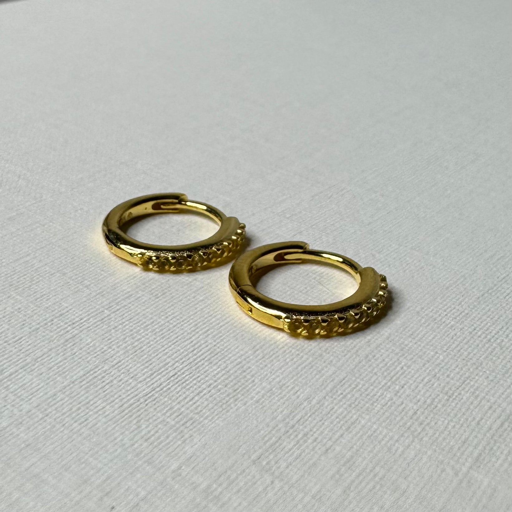Sample Sale Gold Yellow CZ Huggies (Sterling Silver)