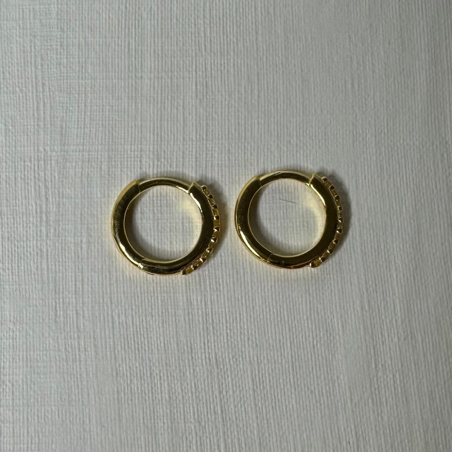 Sample Sale Gold Yellow CZ Huggies (Sterling Silver)
