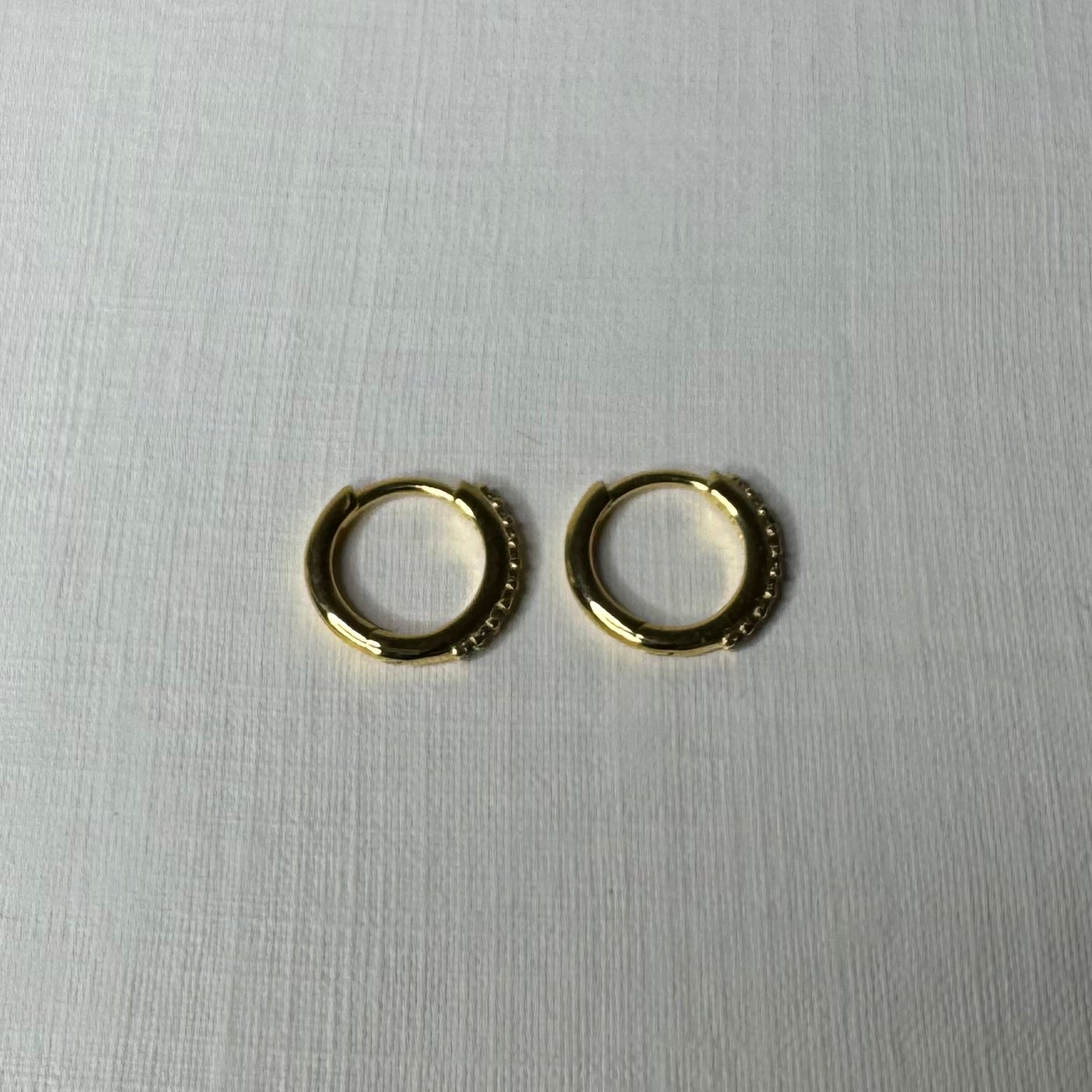Sample Sale Gold Olive Green CZ Huggies (Sterling Silver)