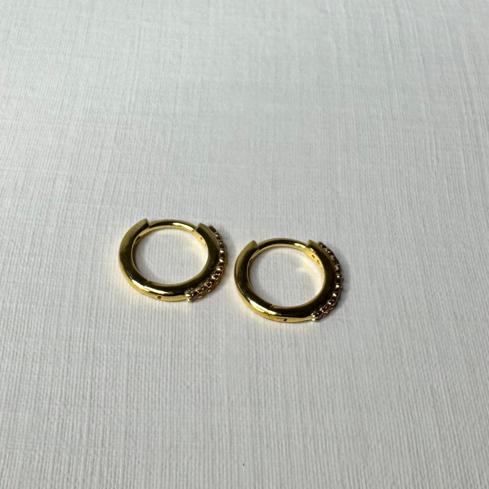 Sample Sale Gold Orange CZ Huggies (Sterling Silver)