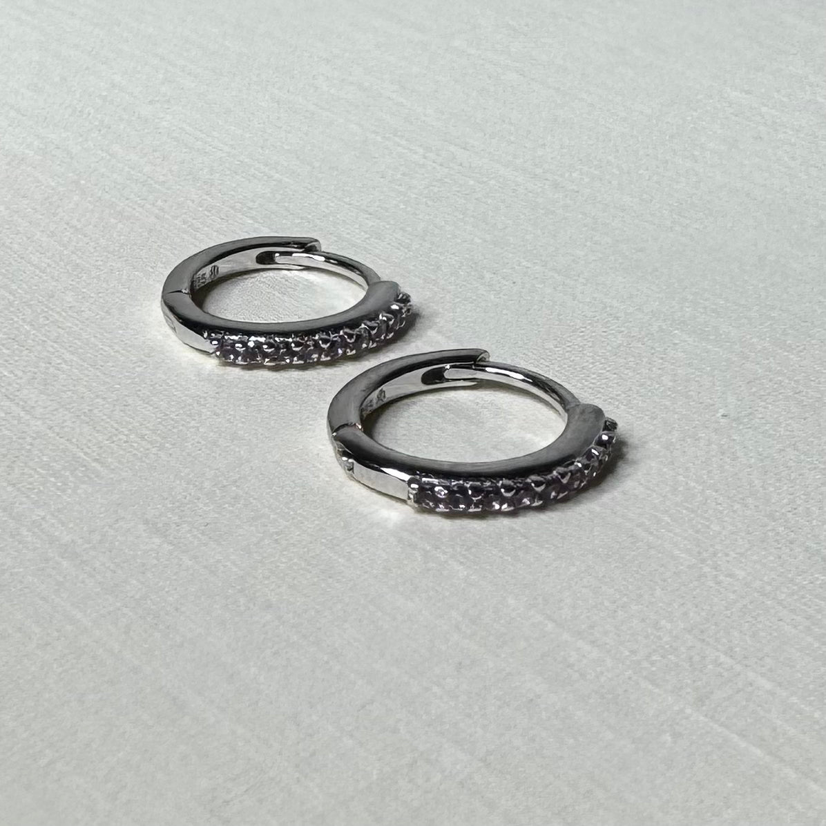 Sample Sale Silver Clear CZ Huggies (Sterling Silver)