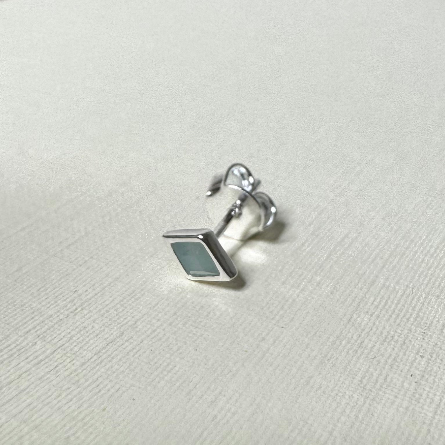 Sample Sale Single Silver Amazonite Rhombus Stud (Sterling Silver)