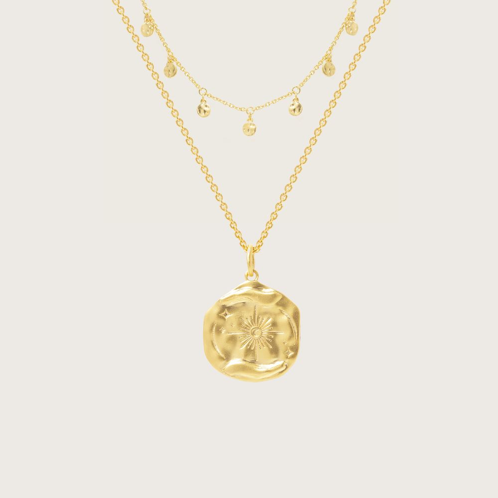 Gold Mystic Hands Necklace Layering Set