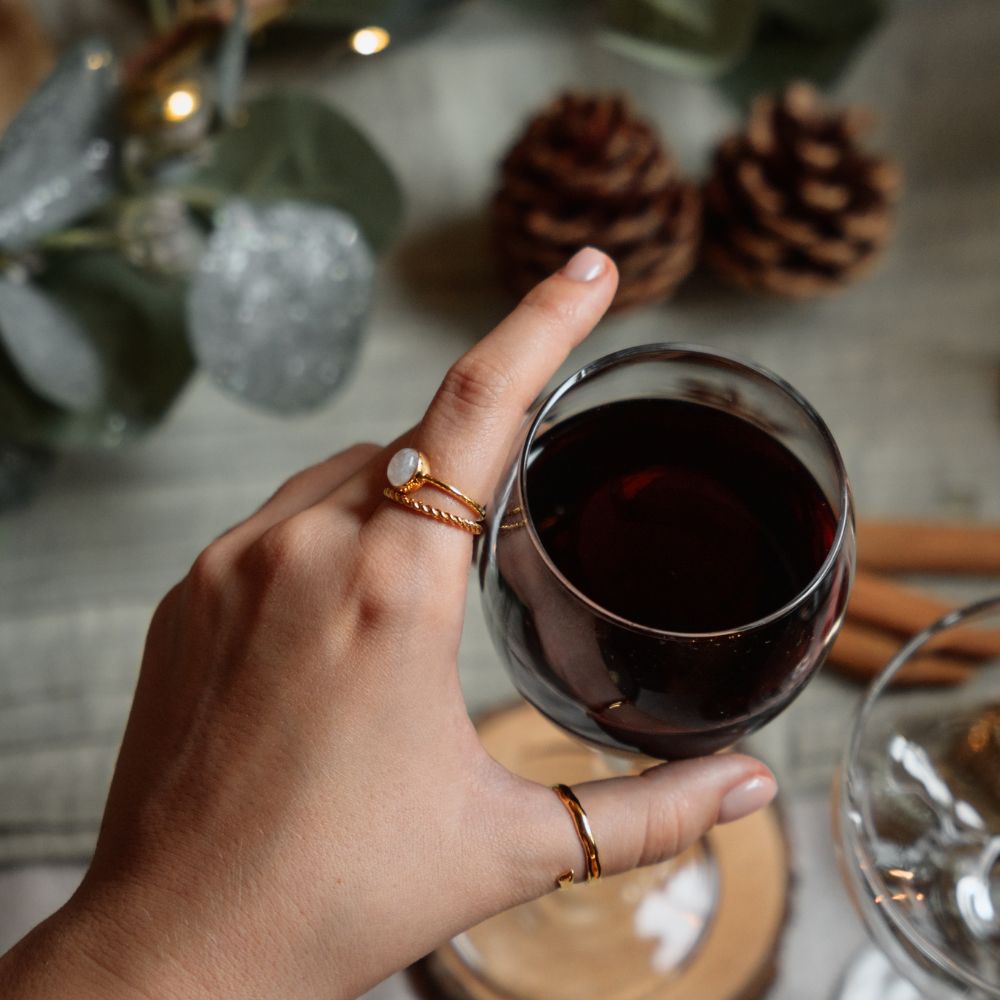 Gold Luna Moonstone Ring