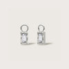 Silver Molten Crystal Baguette Charms