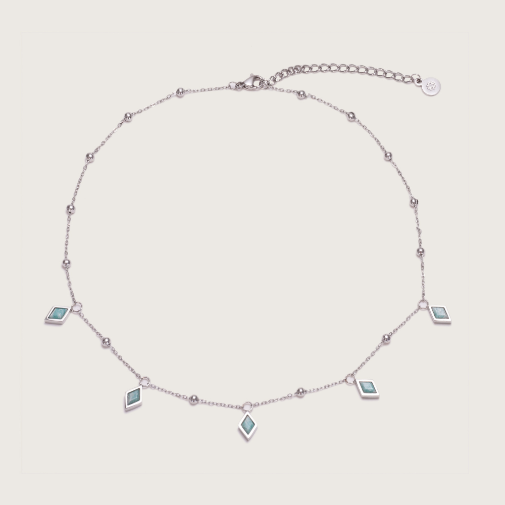 Silver Ethereal Amazonite Choker Necklace