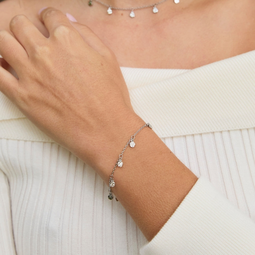 Silver Molten Coin Bracelet