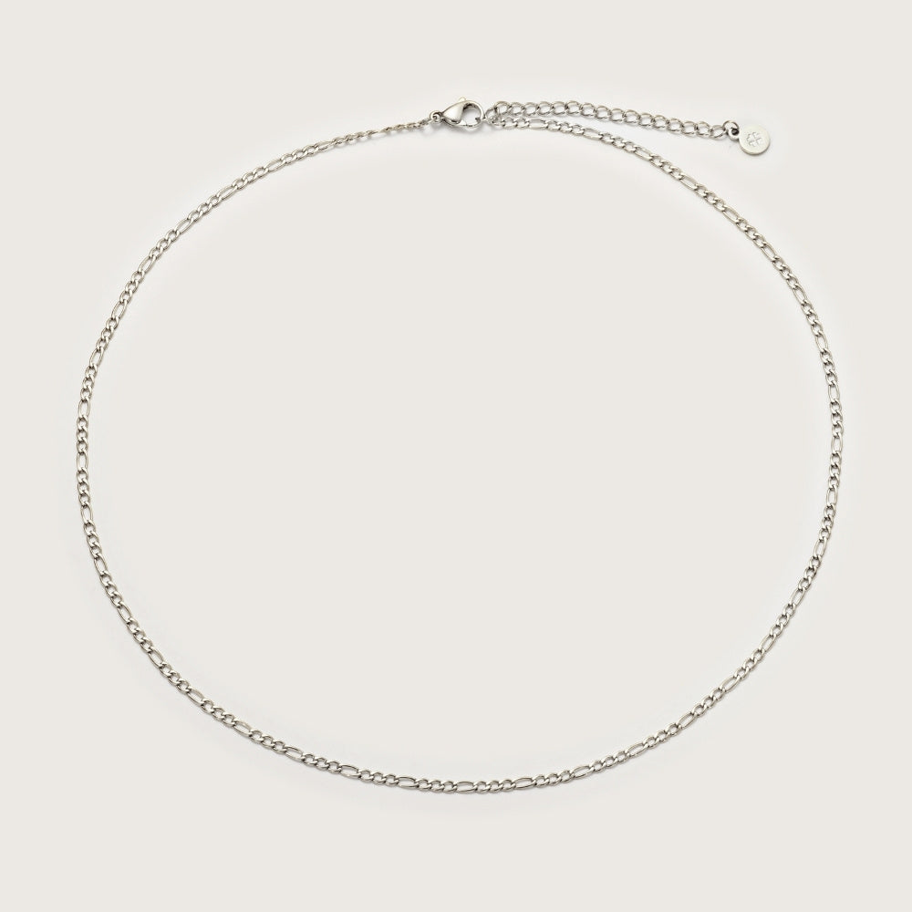 Silver Dainty Figaro Chain Necklace