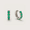 Silver Green Agate Gemstone Huggies