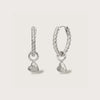 Silver Heart Charm Huggies
