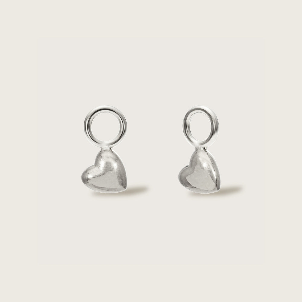 Silver Heart Charms