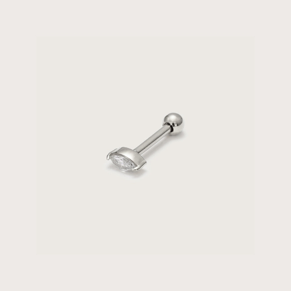 Silver Single Marquise Barbell