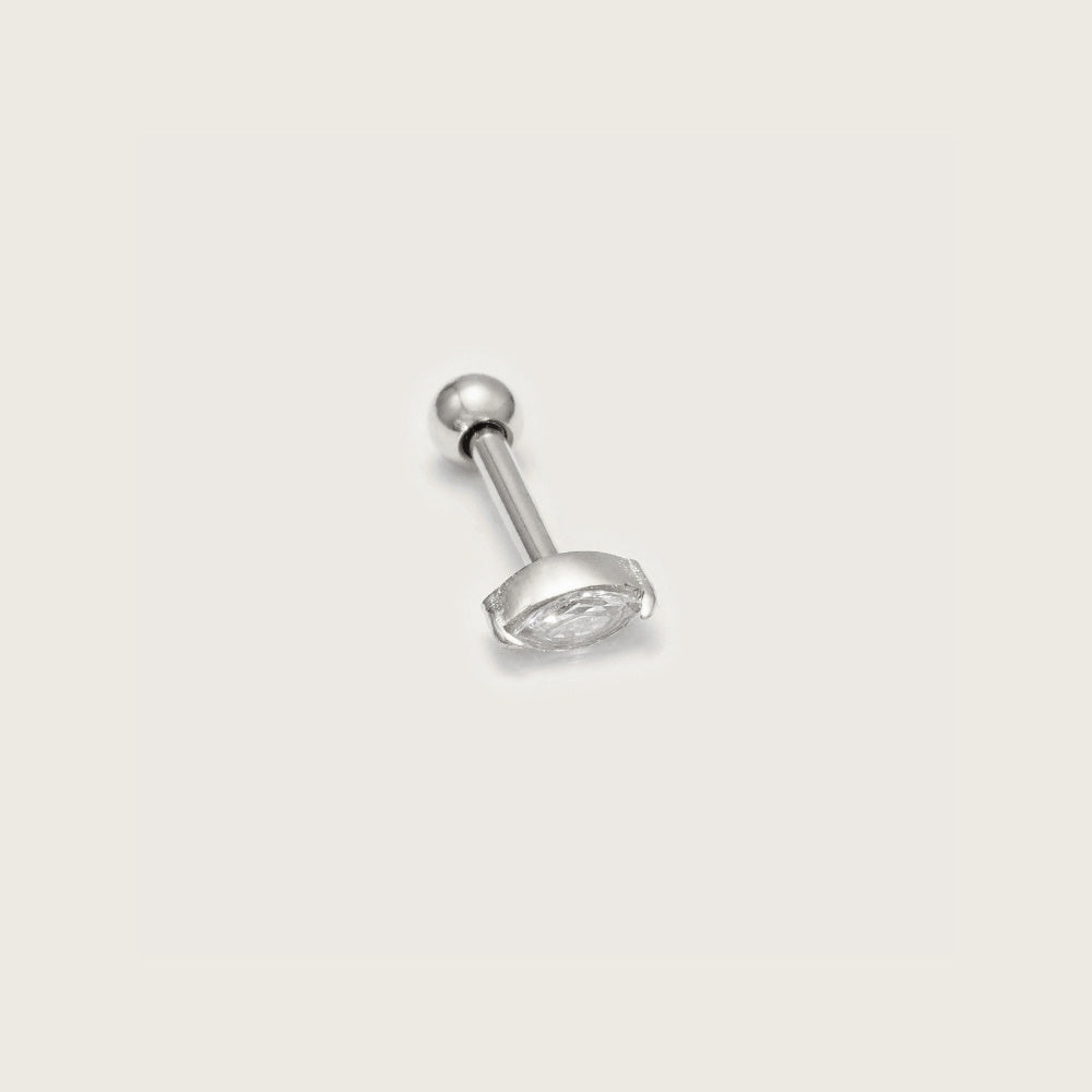Silver Single Marquise Barbell