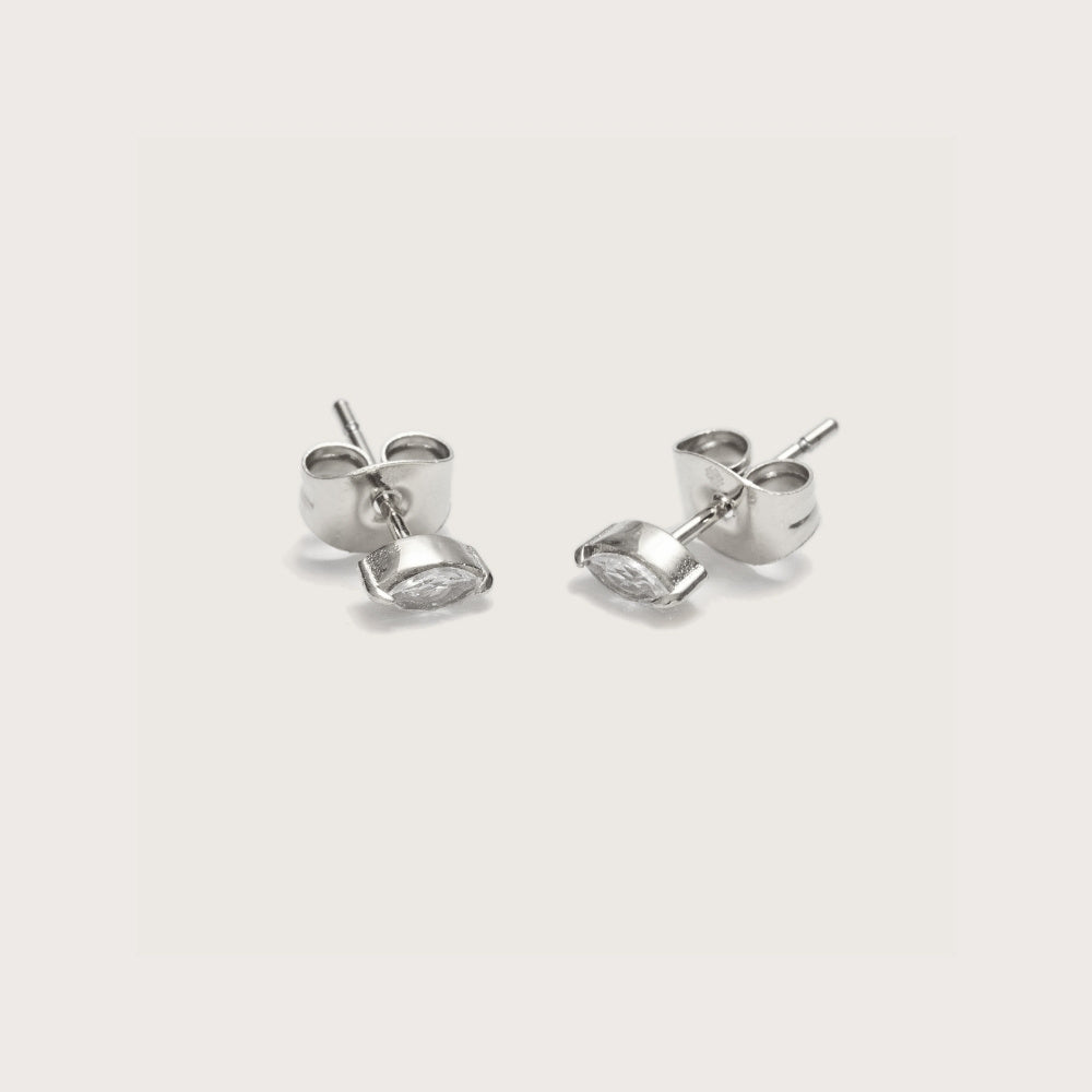 Silver Marquise Studs