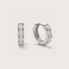 Silver Moonstone Huggies