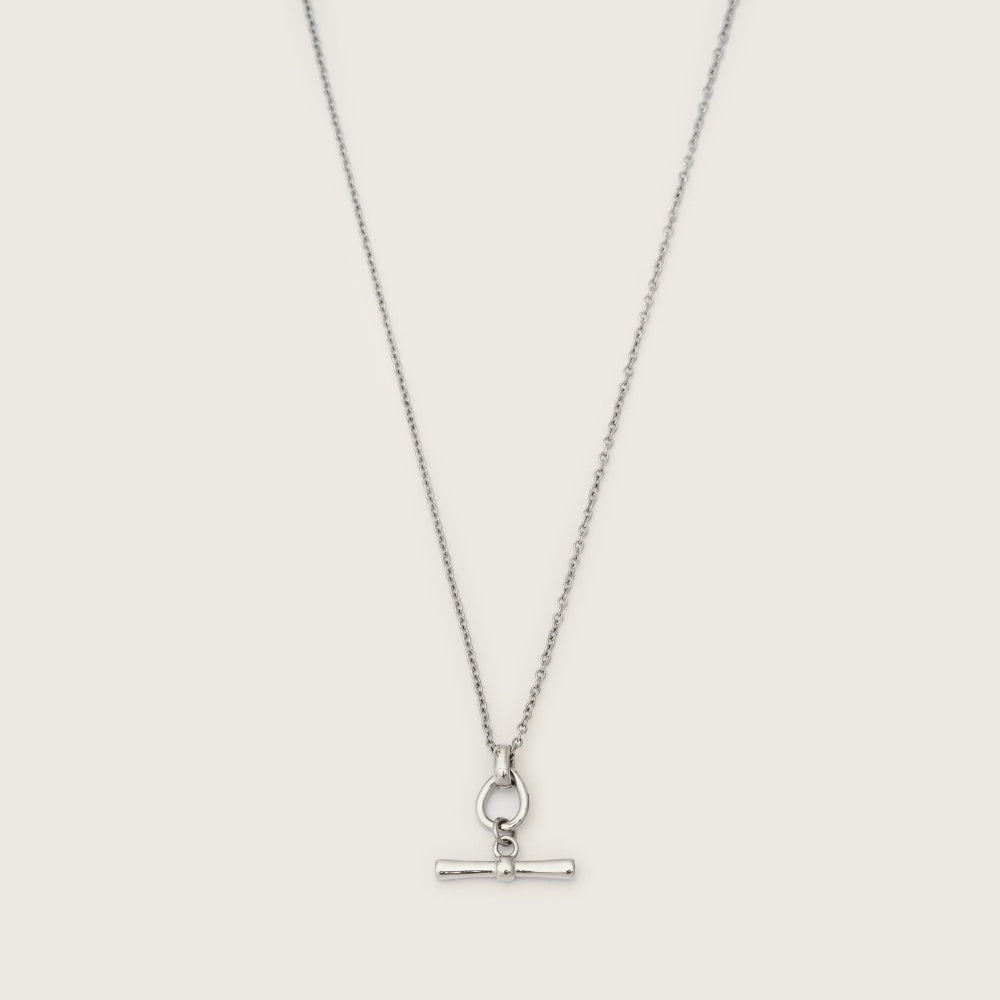 Silver T-Bar Pendant Necklace