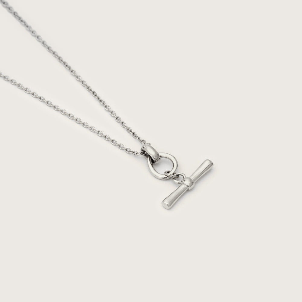 Silver T-Bar Pendant Necklace