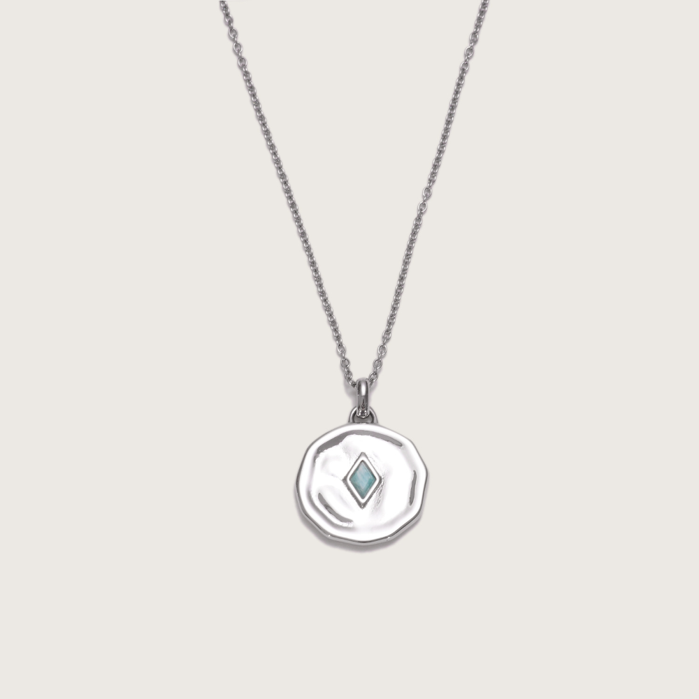 Silver Ethereal Amazonite Disc Necklace
