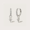 Silver Crystal Star Charm Huggies - Pre-order