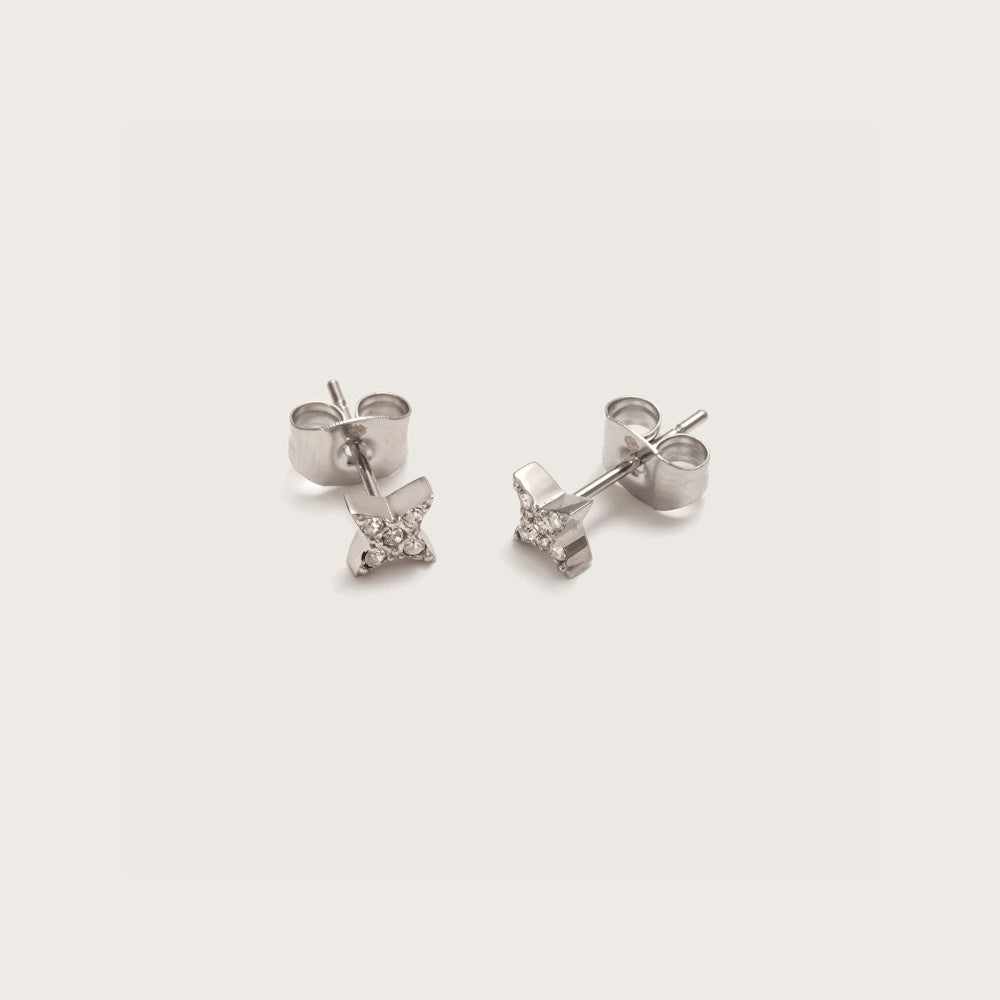 Silver Crystal Star Studs