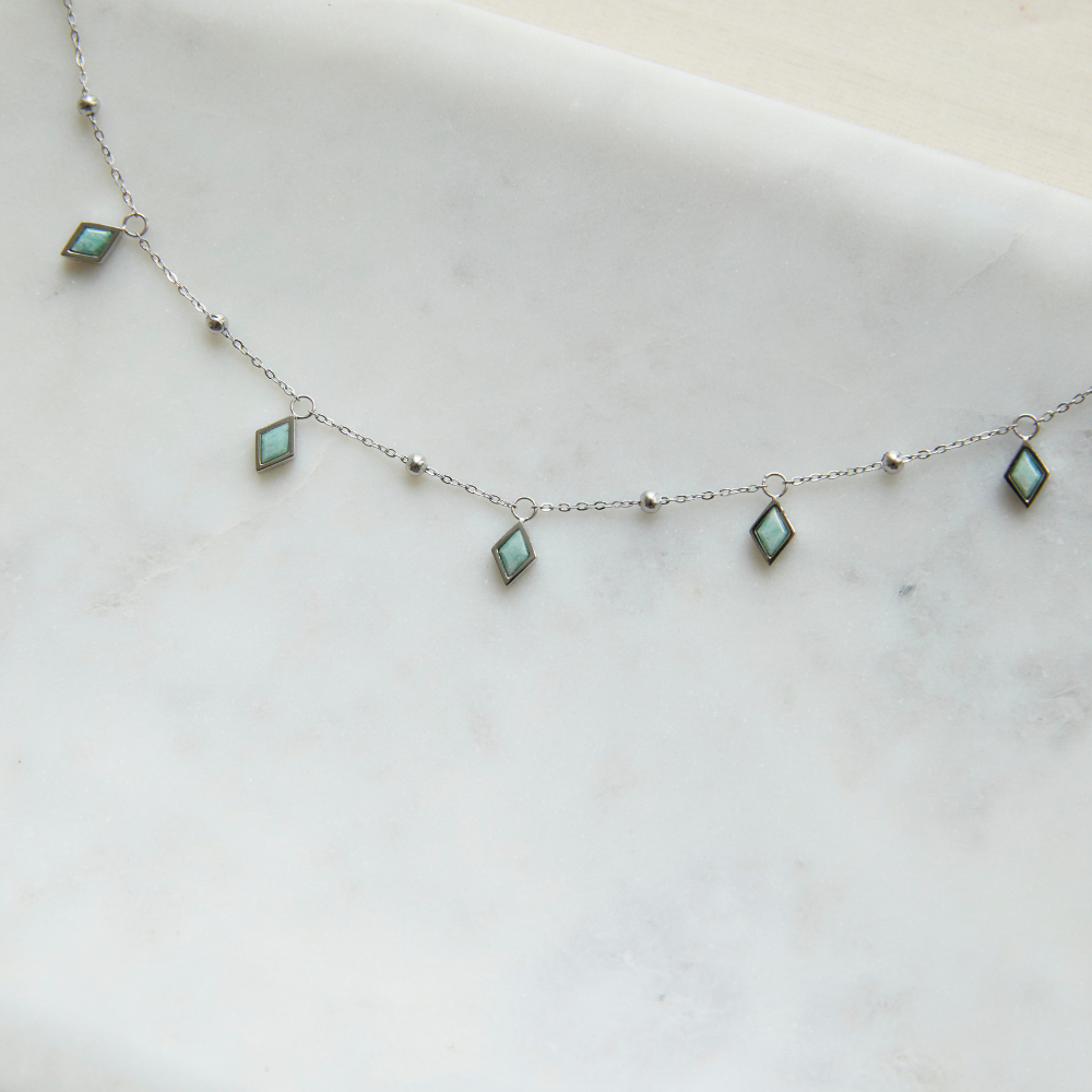 Silver Ethereal Amazonite Choker Necklace
