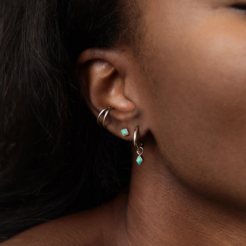 Silver Ethereal Amazonite Studs