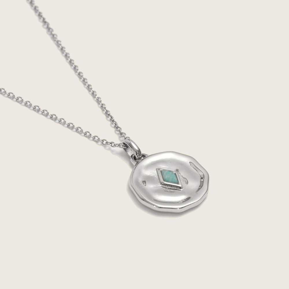 Silver Ethereal Amazonite Disc Necklace