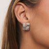 Silver Square Woven Statement Studs