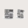 Silver Square Woven Statement Studs