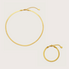 Gold Snake Chain Necklace and Bracelet Set