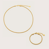 Gold Rope Necklace and Bracelet Set