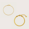 Gold Chain Bracelet Stacking Set