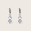 Silver Crystal Aquamarine Charm Huggies