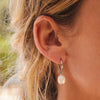 Silver Statement Pearl Charm Huggies