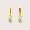Gold Crystal Aquamarine Charm Huggies