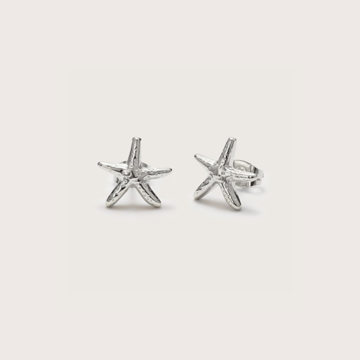Silver Starfish Stud Earrings