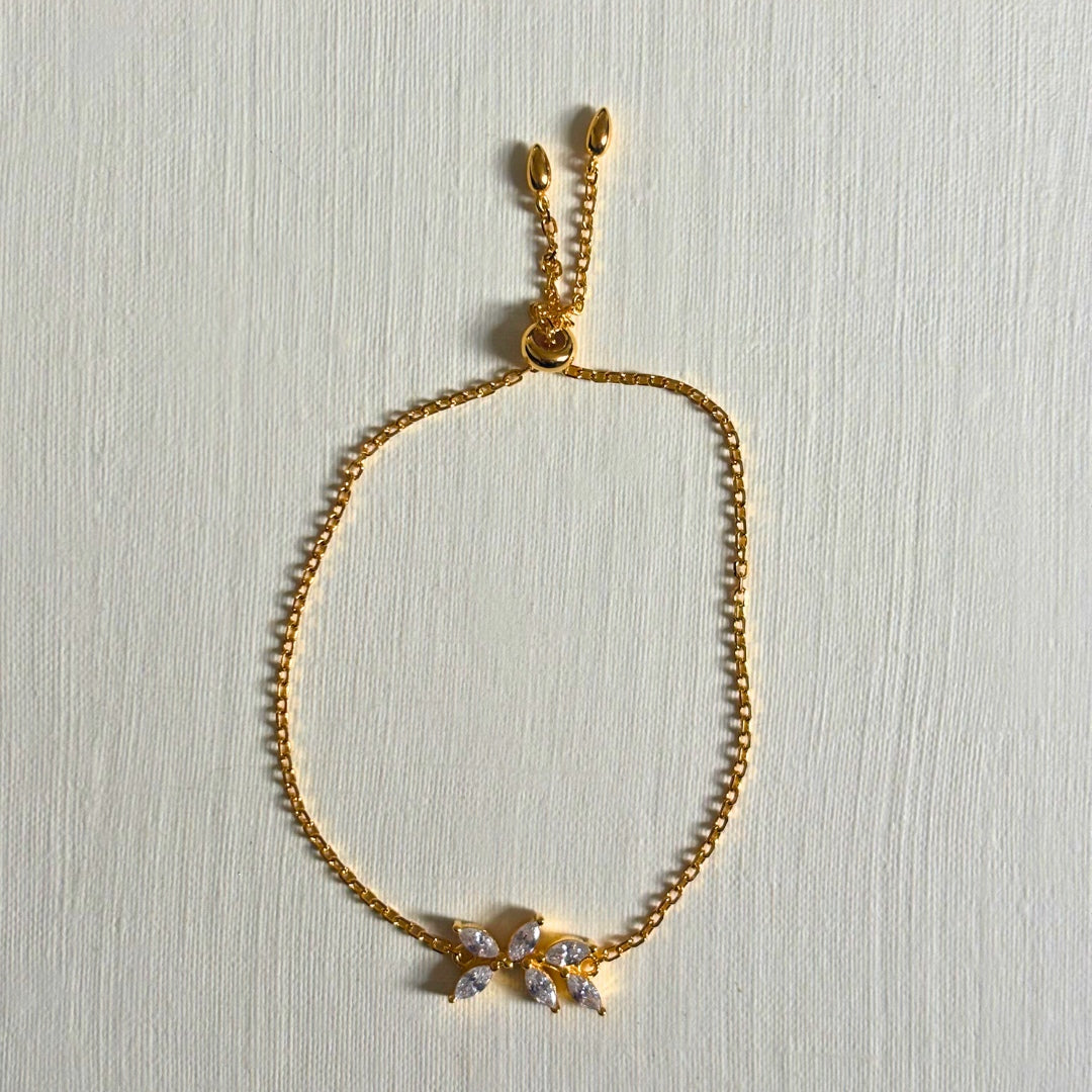 Sample Sale Gold Crystal Bracelet - XS/Child Size (Sterling Silver)