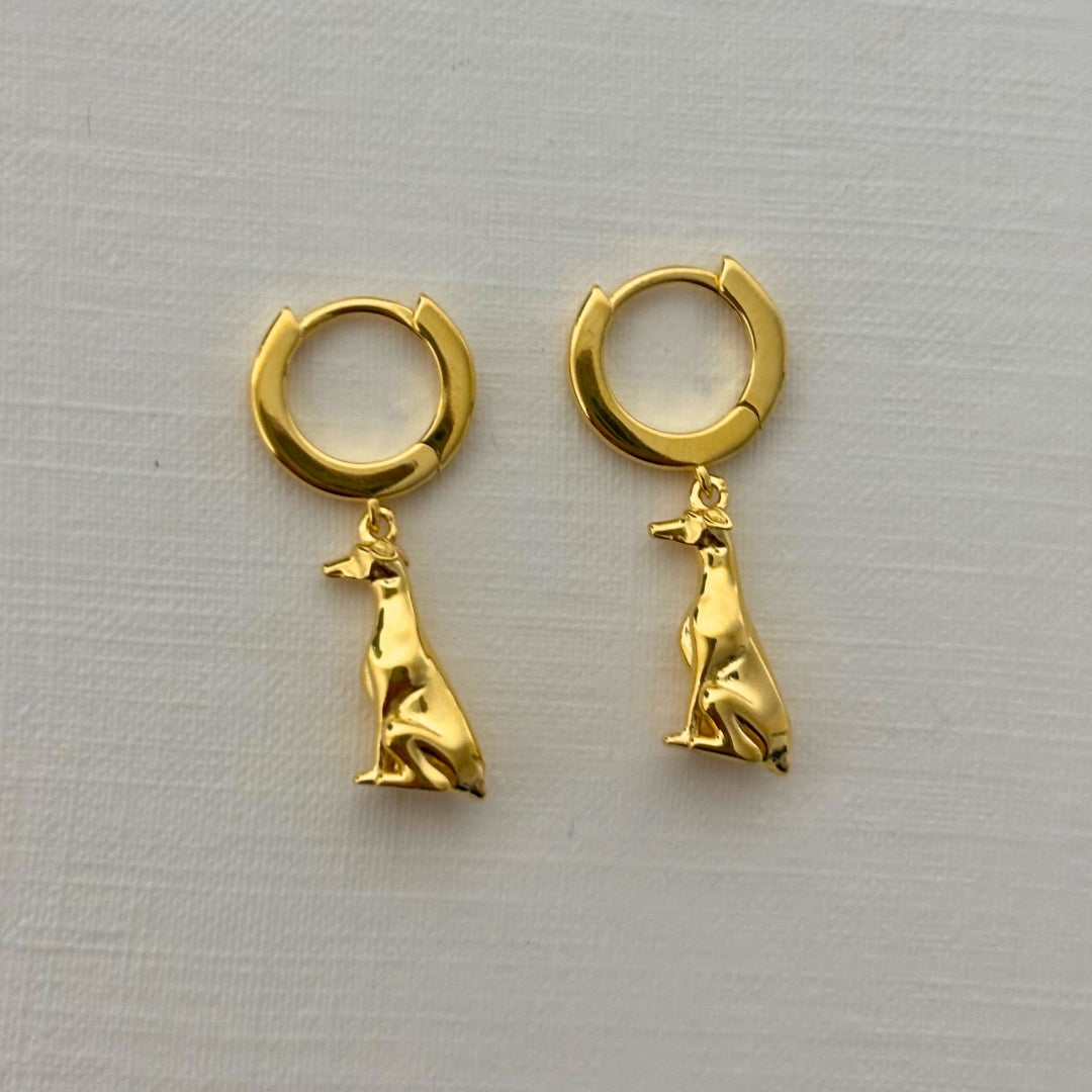 Sample Sale Gold Whippet Huggies (Sterling Silver)